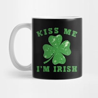 Kiss Me I'm Irish - St. Patricks Day Retro Vintage Distressed Mug